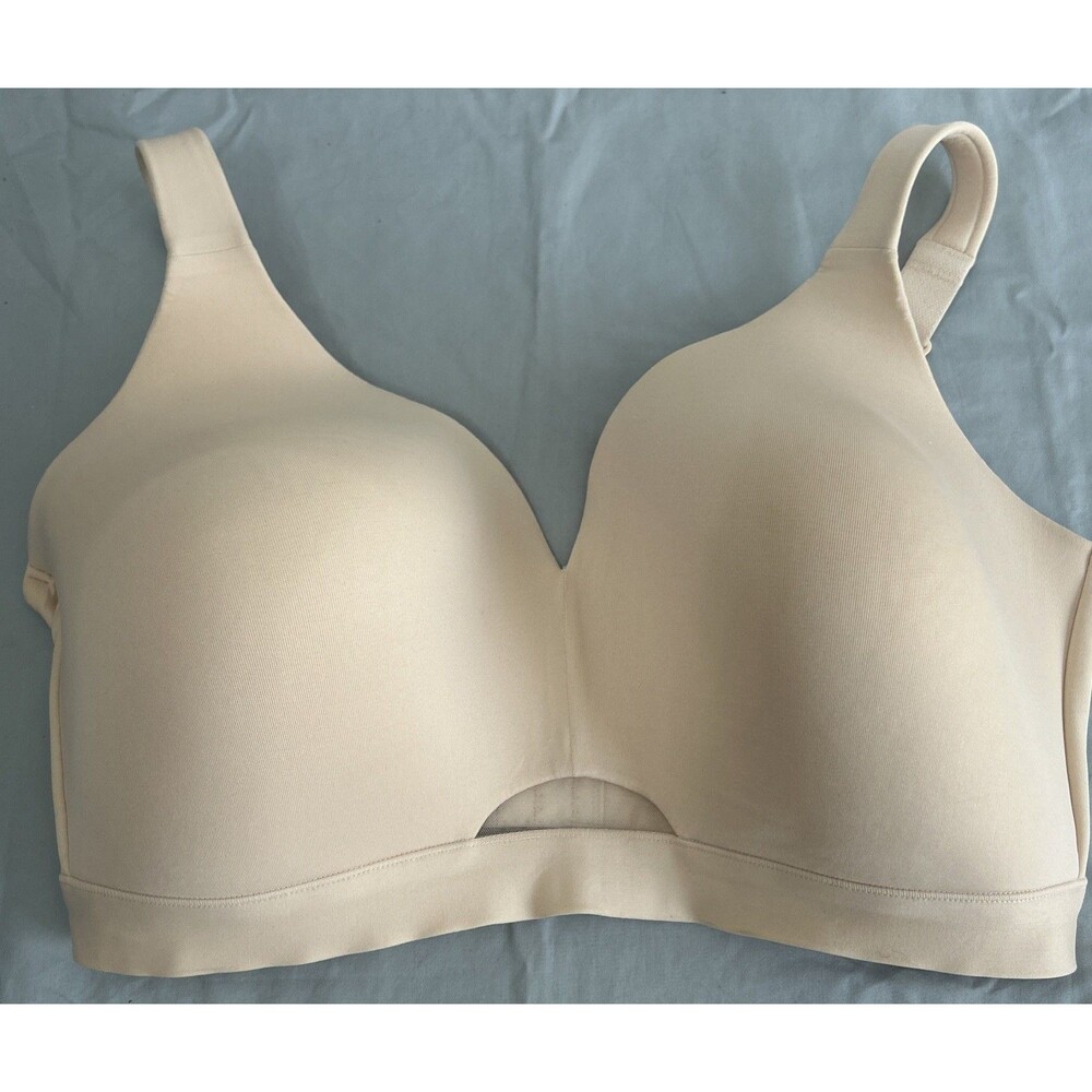 Cacique T Shirt Bra Womens 40F Beige Lightly Lined Full Coverage Adjustable